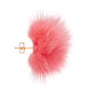 Wild and Woolly Pink Mink Puff Ball Earrings