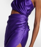 The Sei One-shoulder cutout silk midi dress
