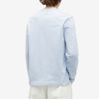 AMI Paris Men's Long Sleeve Small A Heart T-Shirt in Heather Cashmere Blue