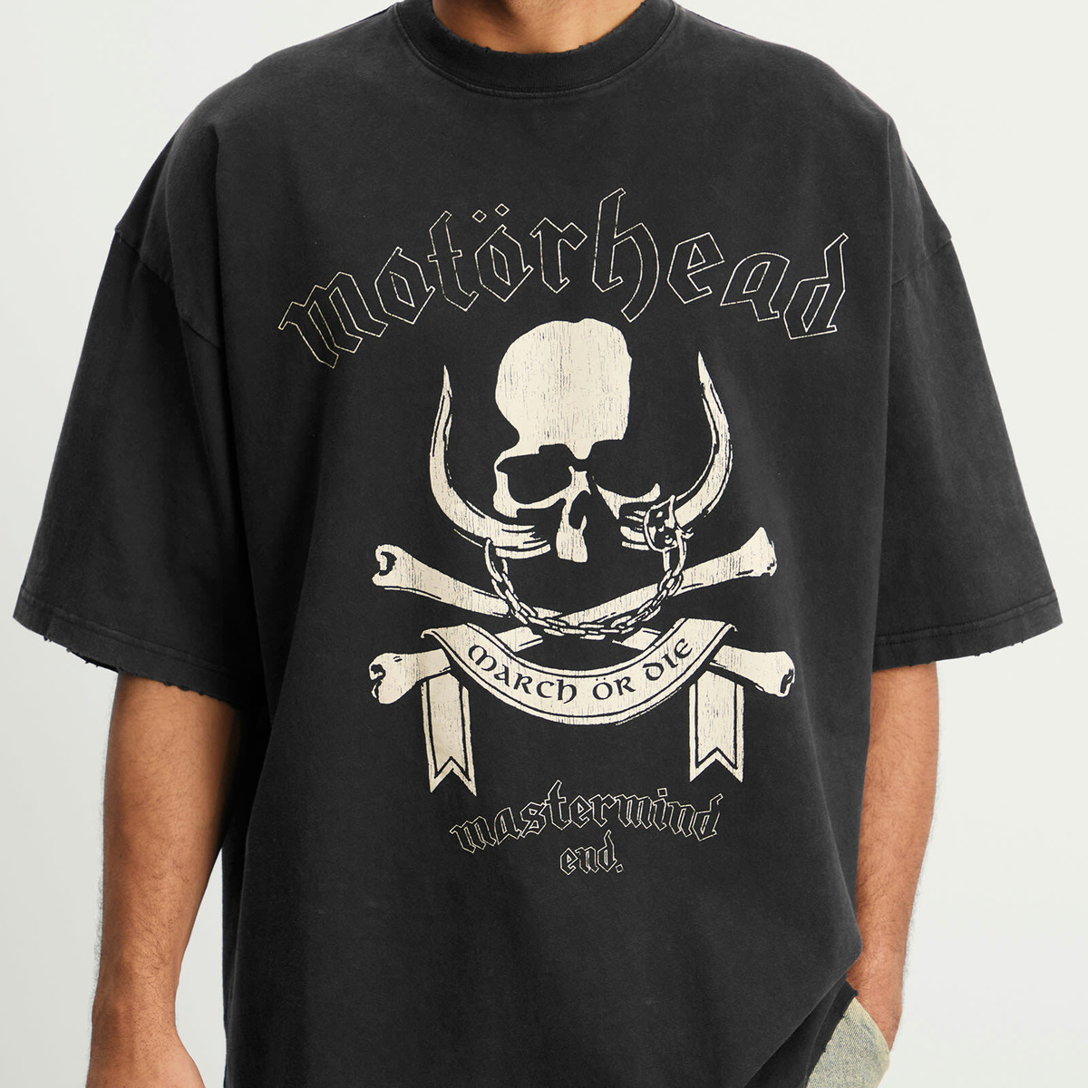 END. Men's x MASTERMIND WORLD x Motorhead March or Die T-Shirt in Black