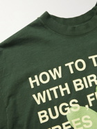 FRIENDS WITH ANIMALS - Printed Cotton-Jersey T-Shirt - Green
