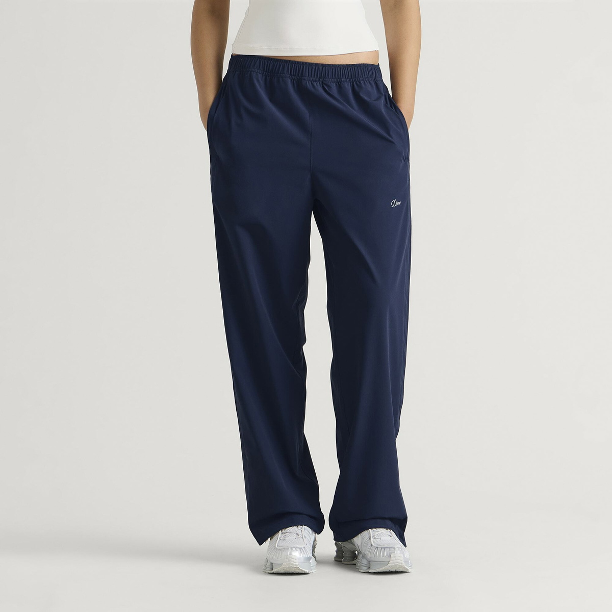Dime Women's Athletic Snap Pants in Navy/Yellow