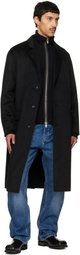Hugo Black Melton Long Coat