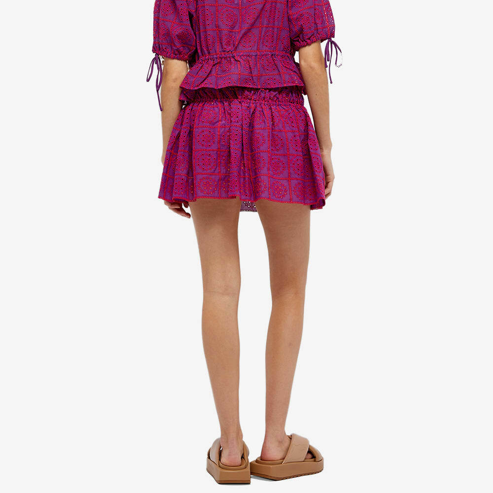 GANNI Women's Light Broderie Anglaise Mini Skirt in
