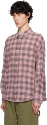 AFTER PRAY Pink Over Check Bright Shirt