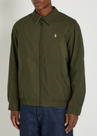 Polo Ralph Lauren Windbreaker Logo Brushed Poplin Bomber Jacket Olive
