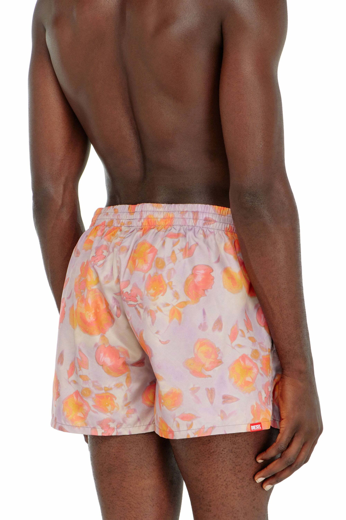Diesel Metallic swim shorts with floral print - Swim shorts - Man -