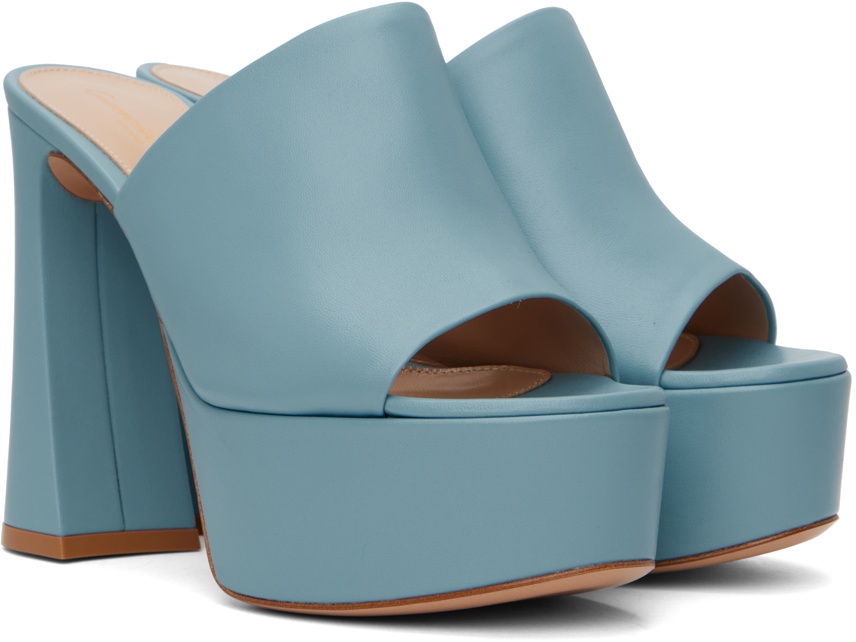 Gianvito Rossi Blue Holly Mule Sandals Gianvito Rossi