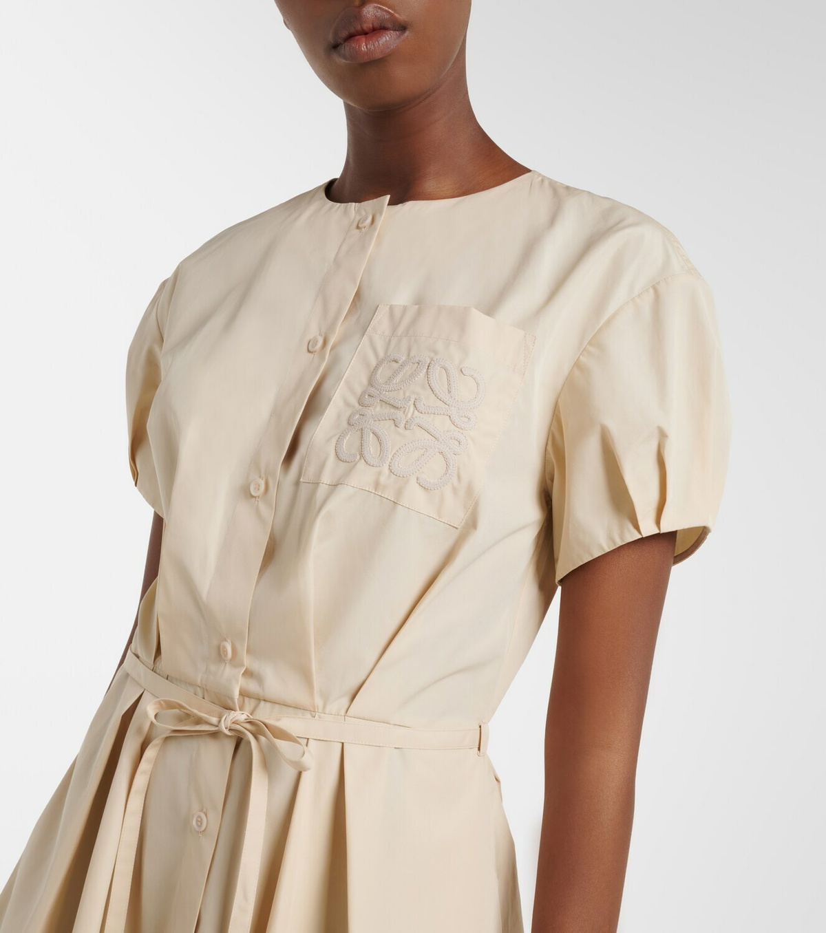 Loewe Paula's Ibiza Anagram cotton poplin shirt dress