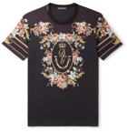 Dolce & Gabbana - Printed Cotton-Jersey T-Shirt - Black