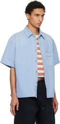 WOOYOUNGMI Blue Faded Denim Shirt