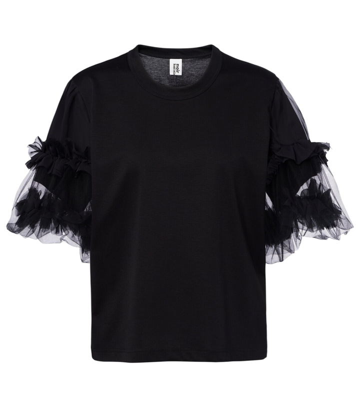 Photo: Noir Kei Ninomiya Ruffled tulle-trimmed cotton T-shirt