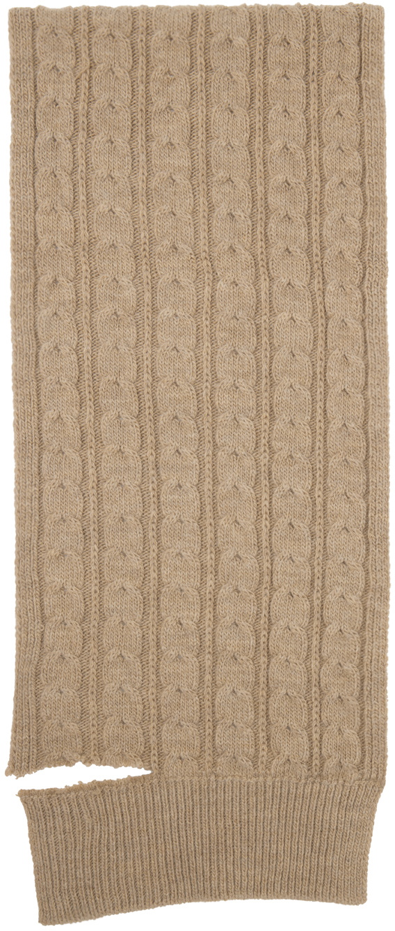 MM6 Maison Margiela Beige Sliced Iconics Scarf MM6 Maison Margiela