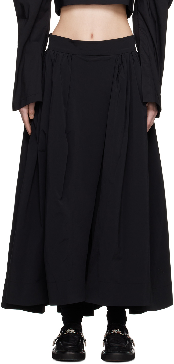 MINJUKIM Black Volume Wrap Midi Skirt
