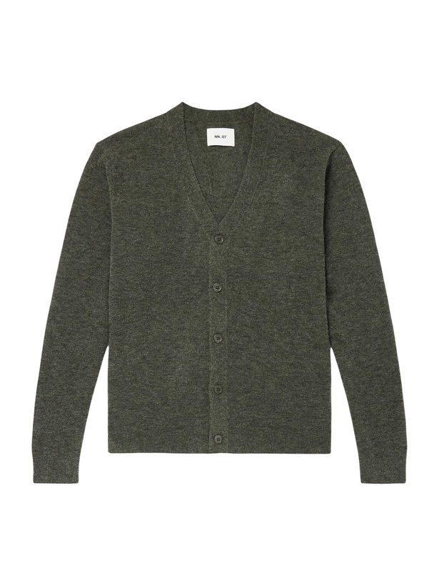 Photo: NN07 - Gavin 60073 Bouclé Wool-Blend Cardigan - Green