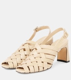 Souliers Martinez Leona 80 leather slingback pumps