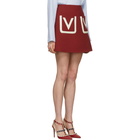 Valentino Red Double Pocket A-Line Miniskirt