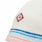 Casablanca Women's Striped Crochet Hat in White 