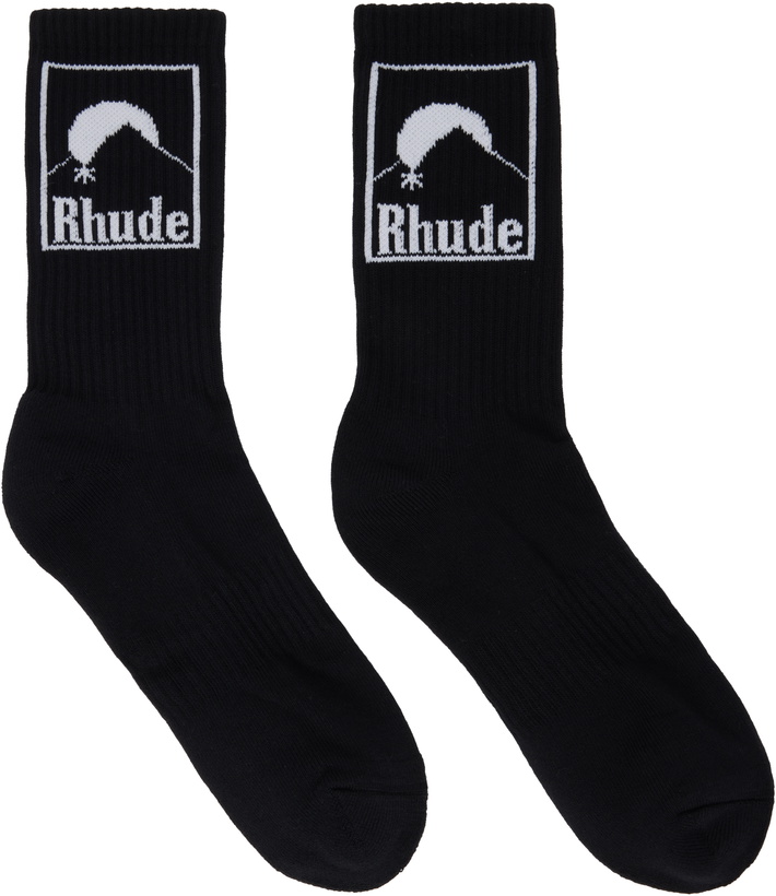 Photo: Rhude Black 'Rhude' Moonlight Badge Socks