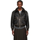 Dunst Brown A-2 Shearling Collared Leather Jacket