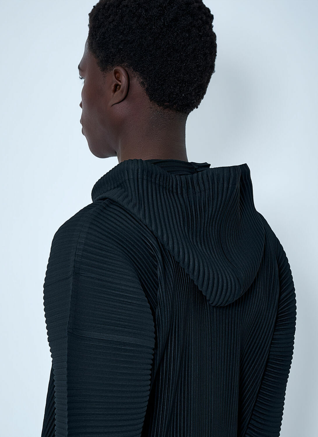 Homme Plissé Issey Miyake Pinstripe Hooded Jacket