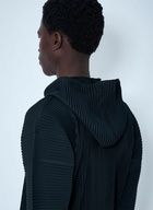Homme Plissé Issey Miyake Pinstripe Hooded Jacket