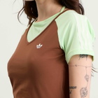Adidas Women's Vintage T-Shirt in Preloved Brown/Semi Green Spark