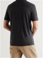 ERMENEGILDO ZEGNA - Linen Polo Shirt - Black - IT 52