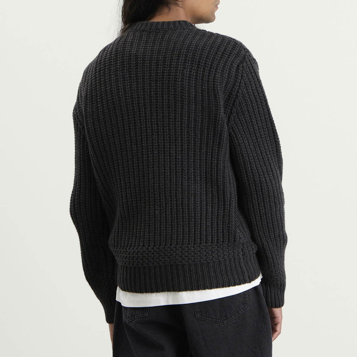 A.P.C. Men's Ron Chunky Rib Jumper in Heathered Anthracite