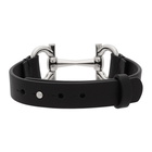 Salvatore Ferragamo Black Leather Bracelet