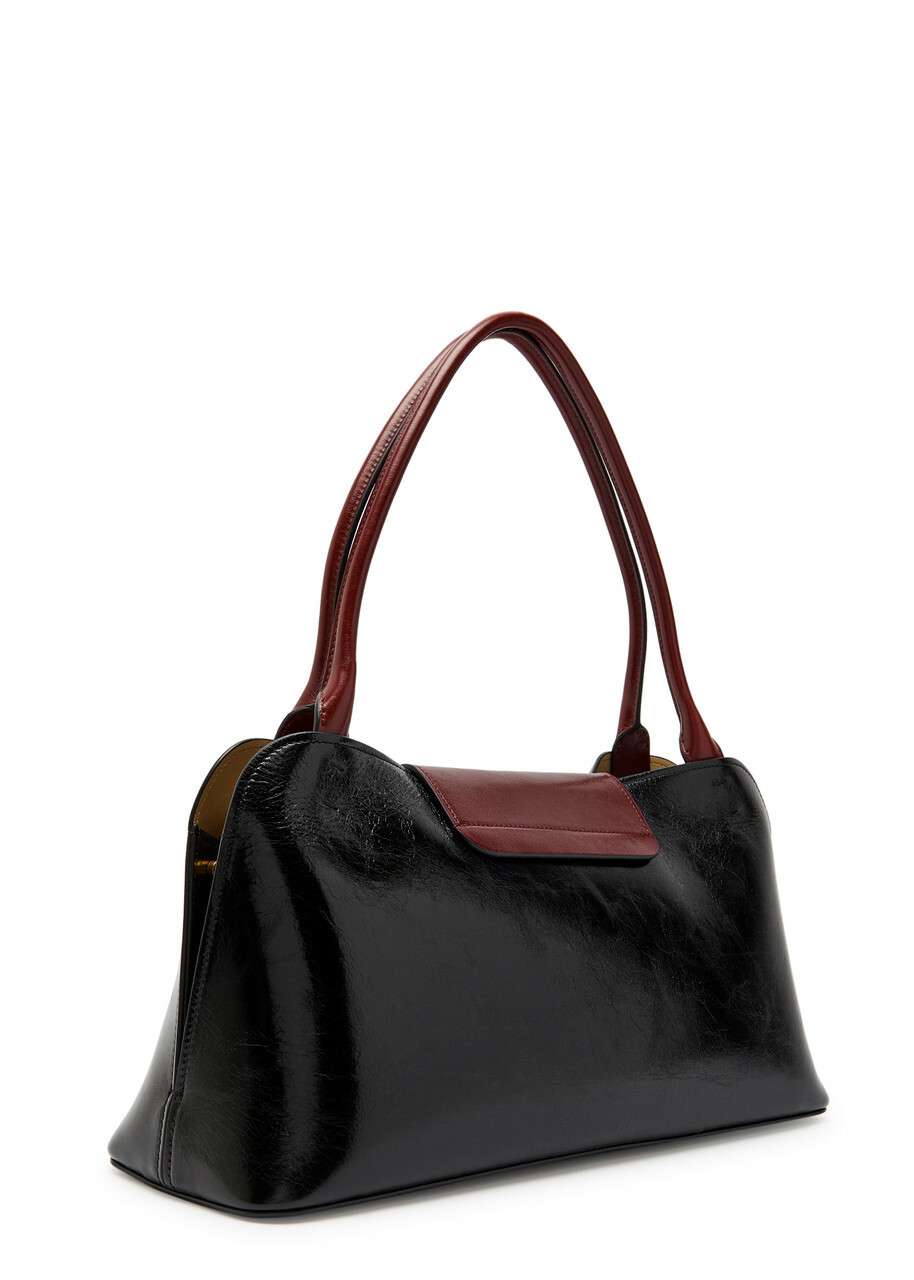 Versace Medium Glossed Leather Shoulder bag - Black - One Size