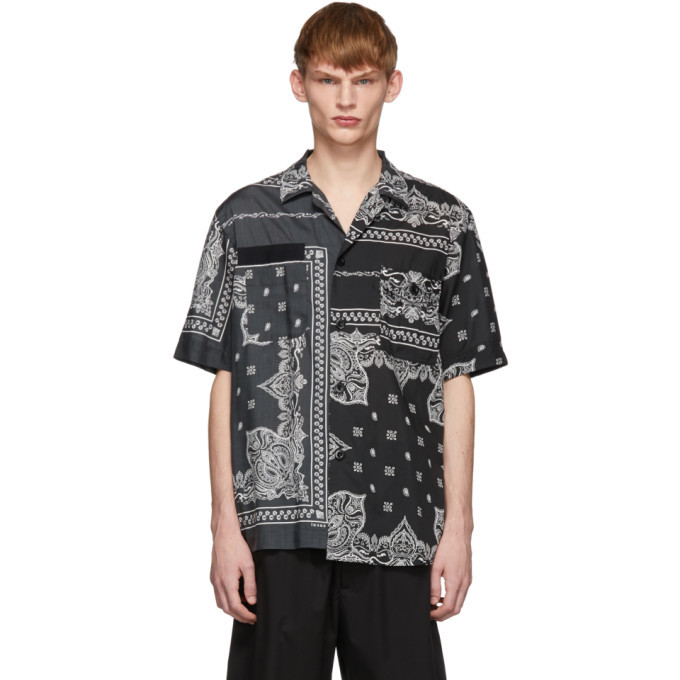 Sacai Black Bandana Print Shirt Sacai