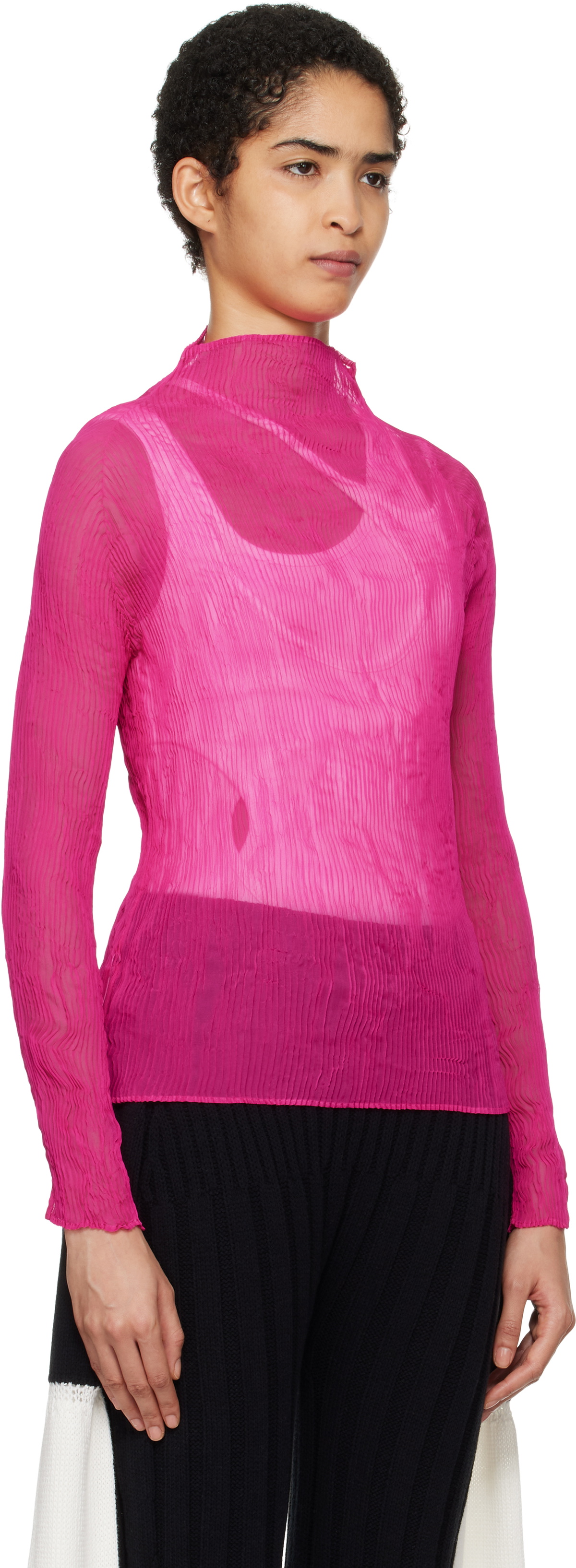 chiffon turtleneck