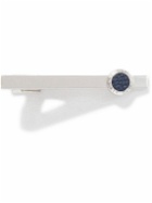 Dunhill - Rhodium-Plated Silver and Leather Tie Clip