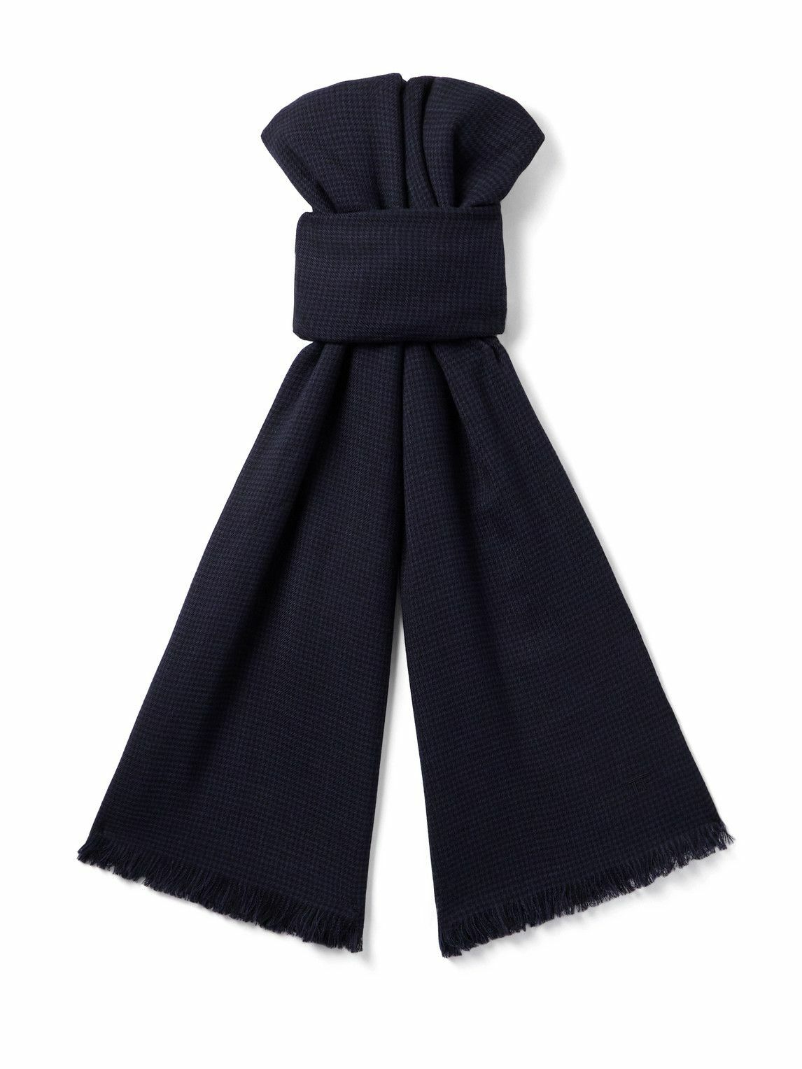 TOM FORD - Frayed Puppytooth Wool Scarf