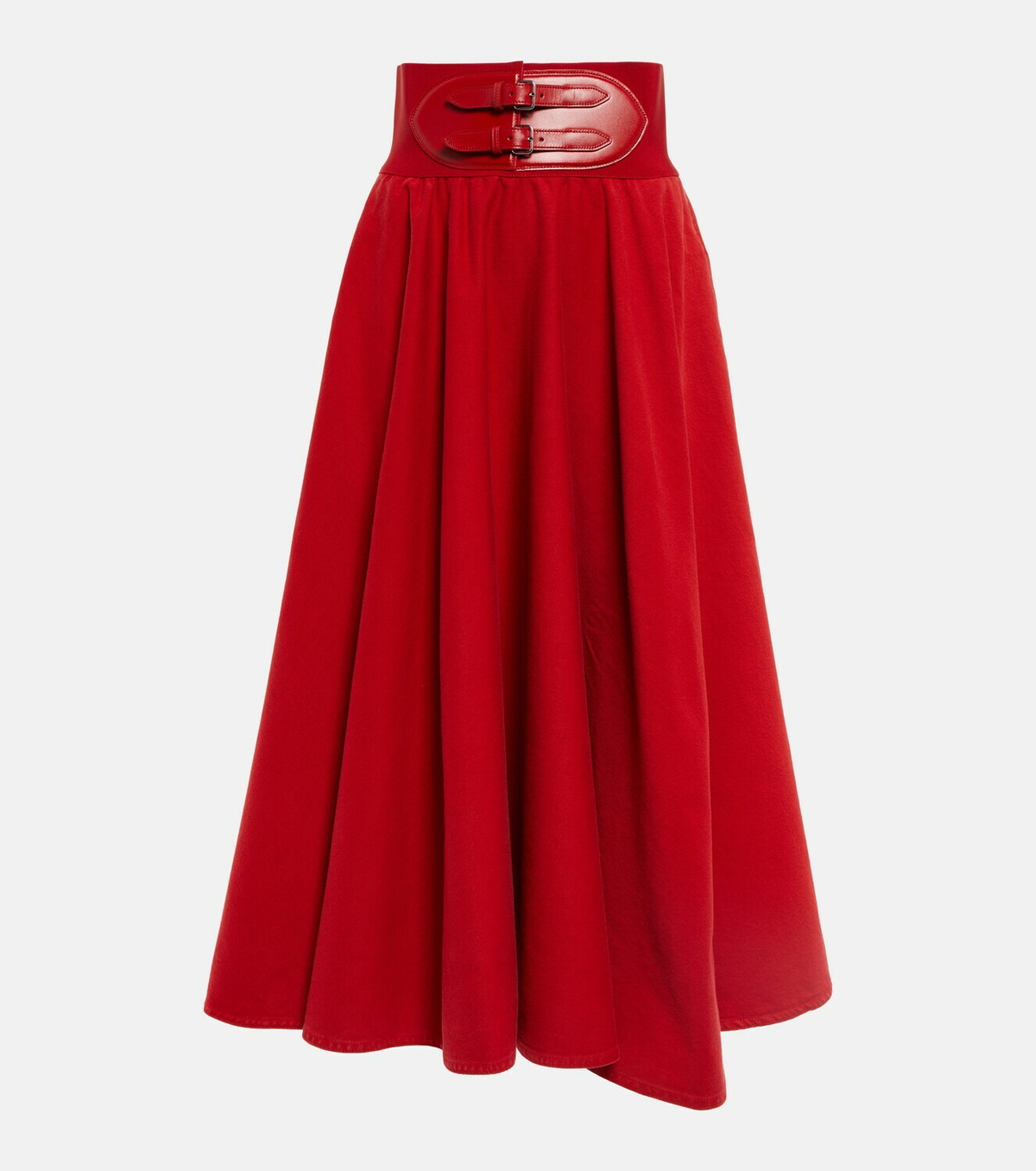 Alaïa Belted high-rise denim skirt ALAÏA