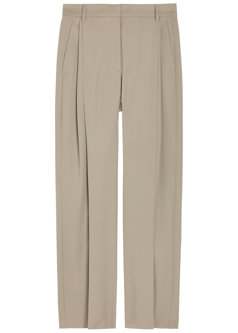 Stella Mccartney Pleated Straight-leg Trousers Grey
