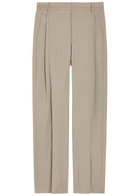 Stella Mccartney Pleated Straight-leg Trousers Grey