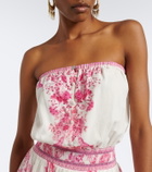 Camilla Embellished printed cotton minidress