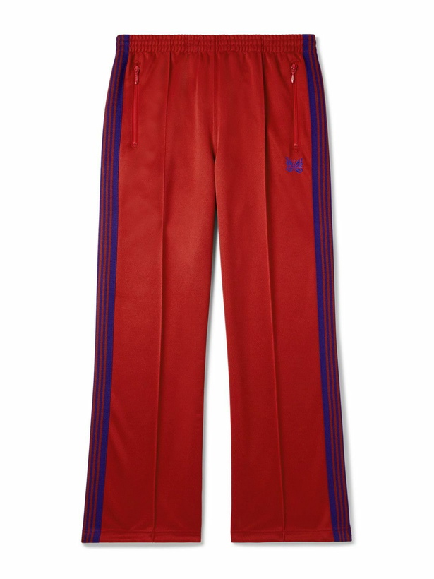 Photo: Needles - Straight-Leg Webbing-Trimmed Logo-Embroidered Jersey Track Pants - Red