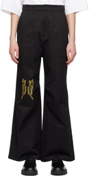 We11done Black Embroidered Trousers