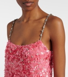 Valentino Embellished silk chiffon slip dress