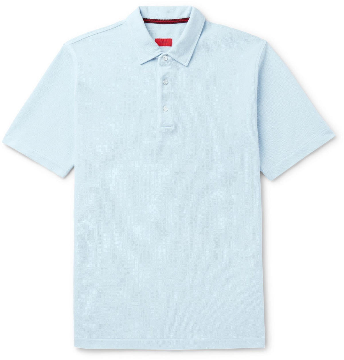 Photo: Isaia - Garment-Dyed Cotton-Piqué Polo Shirt - Blue