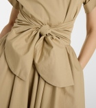 Patou Gathered cotton midi dress