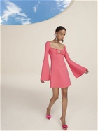 GIAMBATTISTA VALLI - Square Neck Bell Sleeve Cady Mini Dress