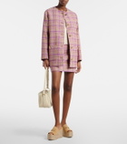 Gucci Horsebit GG suede espadrille wedges