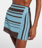 SIR Rioja striped silk crêpe wrap skirt