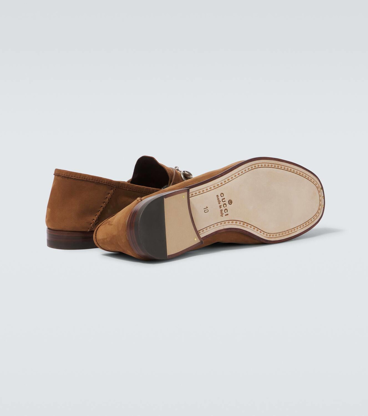 GUCCI Elegant Brown Leather and Tan Suede Slip-On Loafers. 10D Gucci Loafer Brown Casual Shoes for Men for sale - eBay main image 2