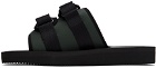 Moncler Khaki & Black Slideworks Sandals