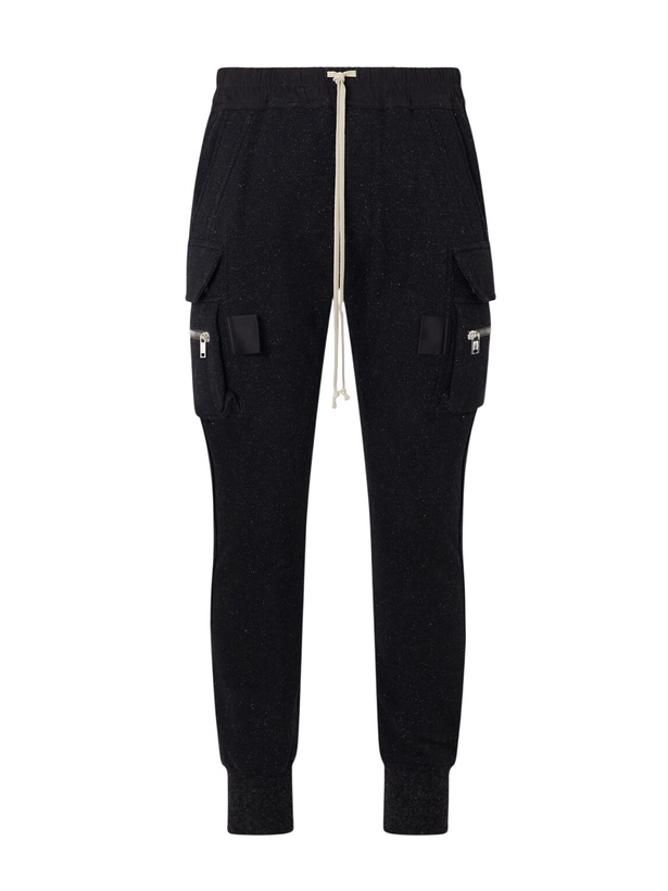 Photo: Rick Owens - Mastodon Tapered Wool and Cotton-Blend Jersey Sweatpants - Black
